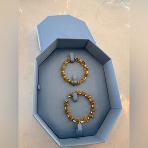 Swarovski Ortyx Earrings Hoops Large Yellow Gold Crystals